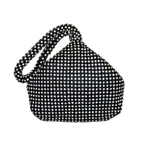 Ella & Elly Rhinestone Mesh Wristlet Bag, Women‎ OS Black Silver